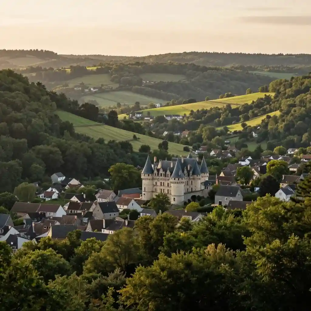 Paysage emblématique de la Vallée de Chevreuse avec château, villages et forêts