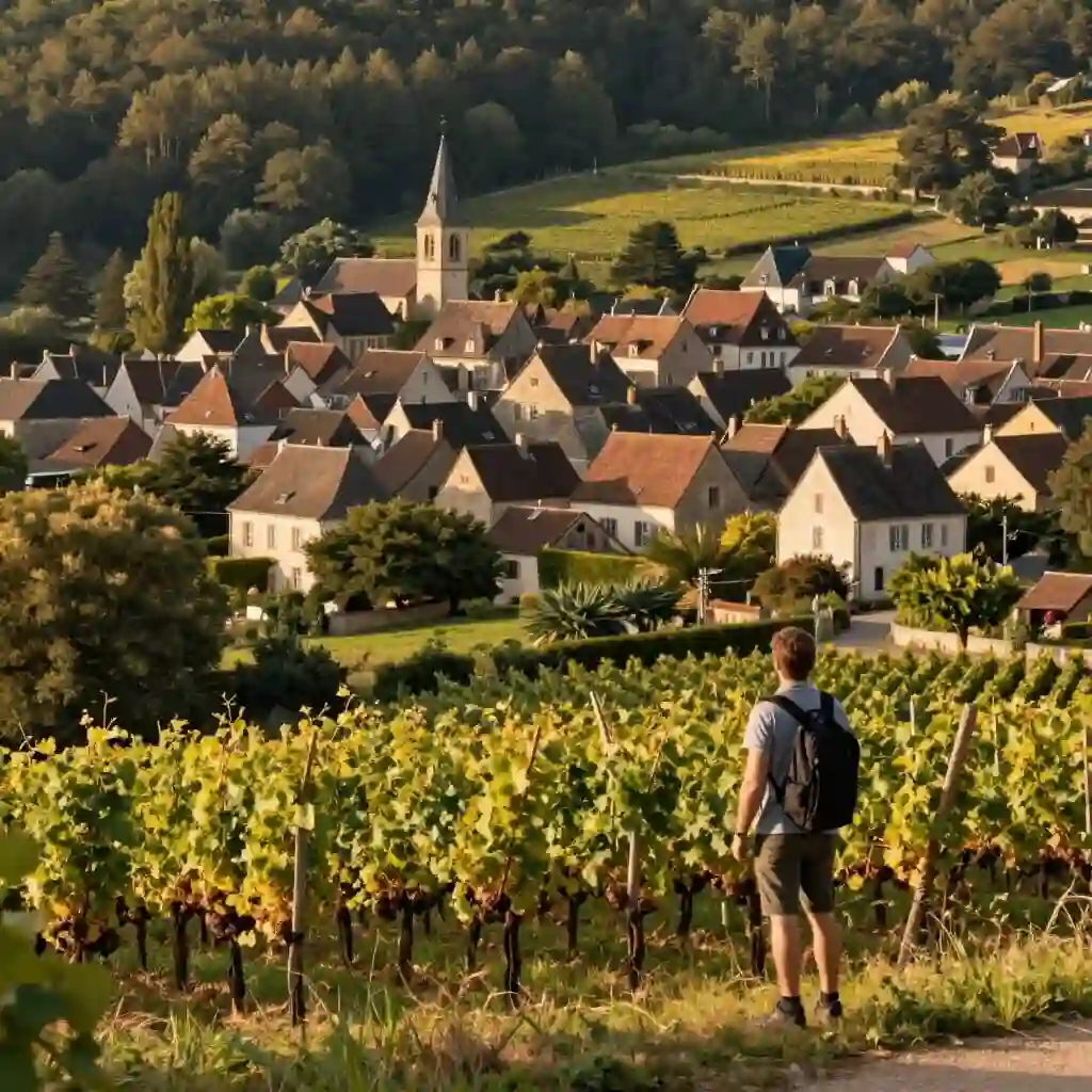 Voyageur découvrant les paysages ruraux et les terroirs authentiques de France